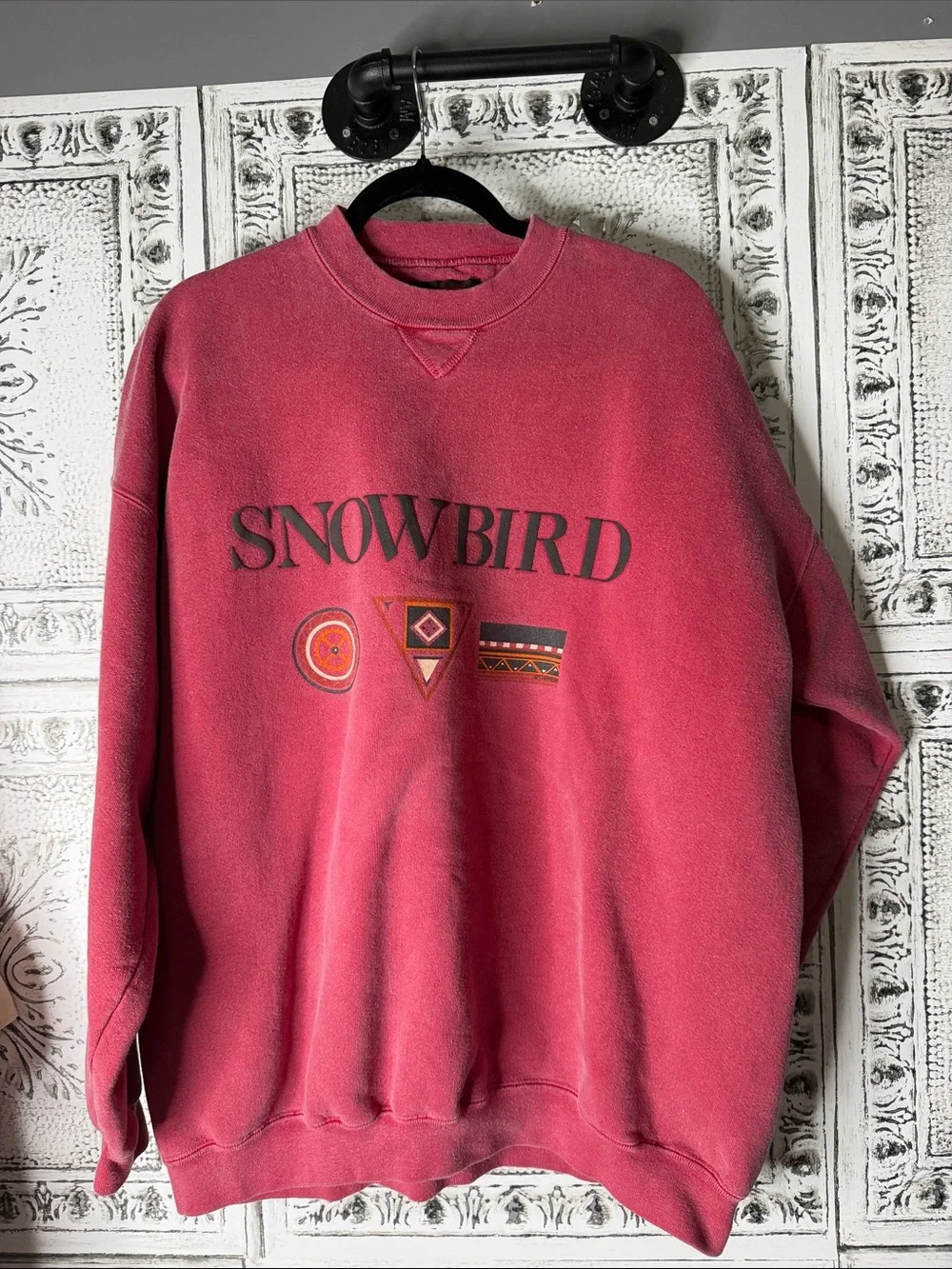 Vtg Snowbird Oversized Aztec Crewneck